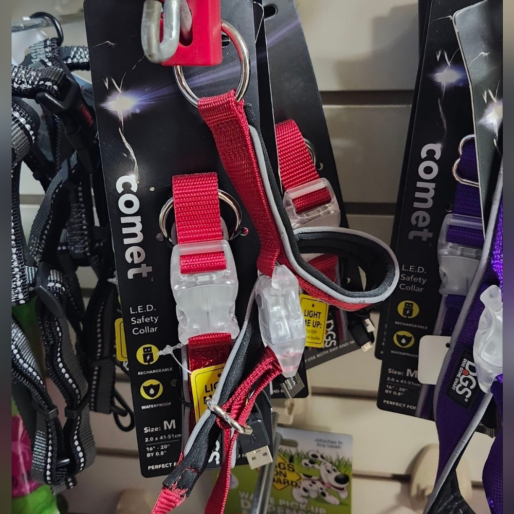 LED Rechargable Med Collars - Red